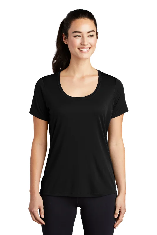 relaxed Saturday t-shirts -relaxed Saturday t-shirts -relaxed Saturday t-shirts -Sport-Tek Womens Moisture Wicking Short Sleeve Scoop Neck T-Shirt - Black