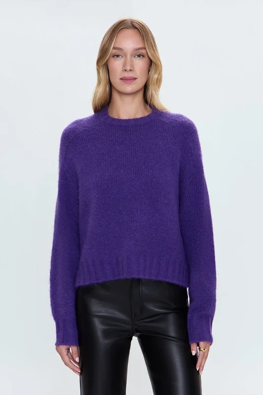 ribbed pullover sweaters for work -Adina Sweater - Lila Purple