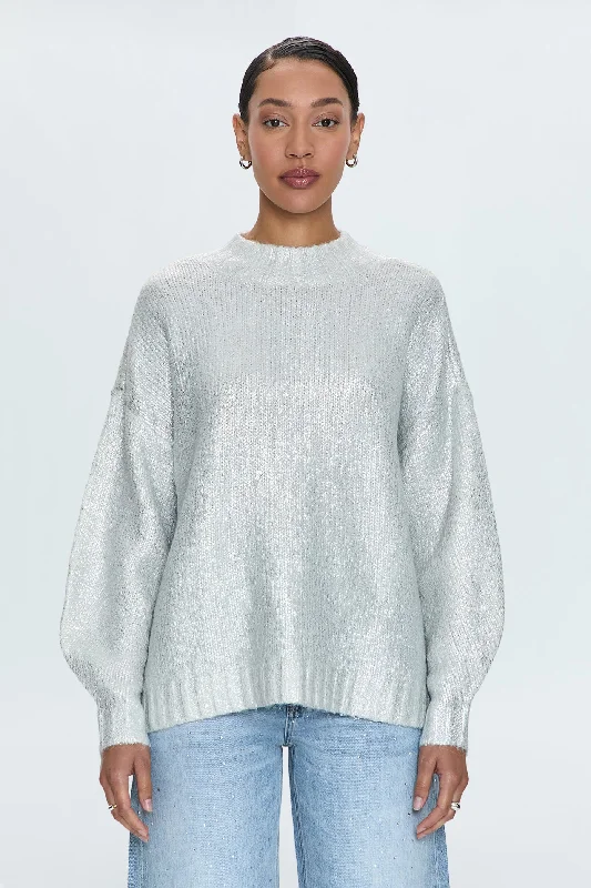 merino mohair pullover sweaters -Carlen Sweater - Snow Disco