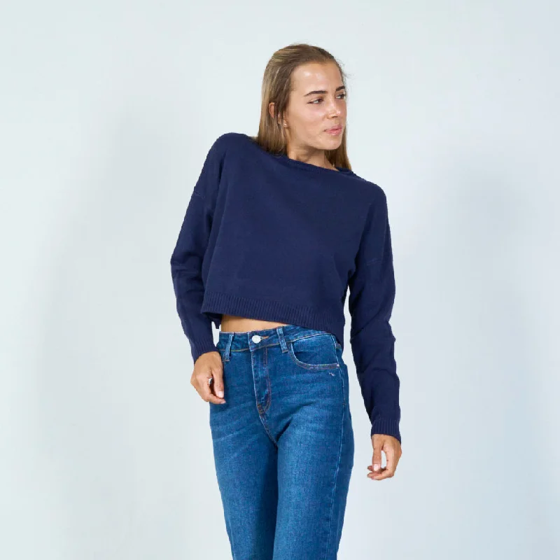 pullover sweaters with side pockets -Classic crewneck pullover wholesale