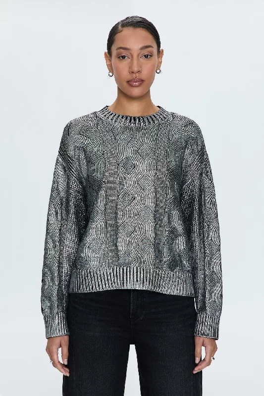 retro mohair pullover sweaters -Everly Sweater - Gilded Midnight