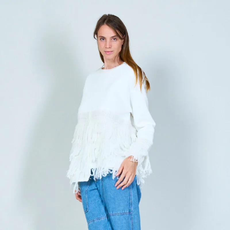 thin knit pullover sweaters -Fashionable fringe sweater wholesale