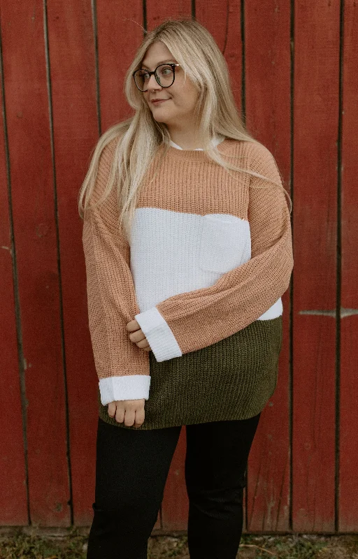 thick plaid pullover sweaters -The Gwen Colour Block Sweater - PLUS