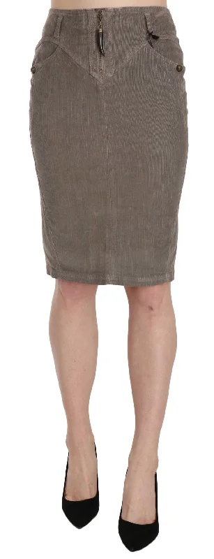 premium eco skirts -premium eco skirts -Just Cavalli  Corduroy Pencil Straight A-Line Women's Skirt