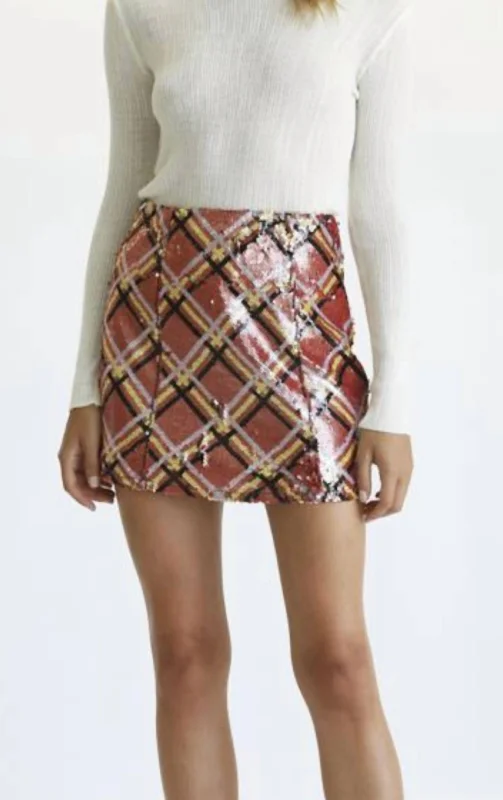 funky patterned skirts -funky patterned skirts -Sequin Sally Skirt In Multi