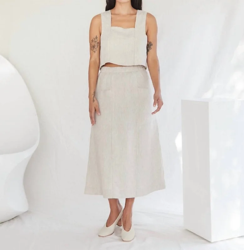 airy linen skirts -airy linen skirts -Sky Skirt In Grey