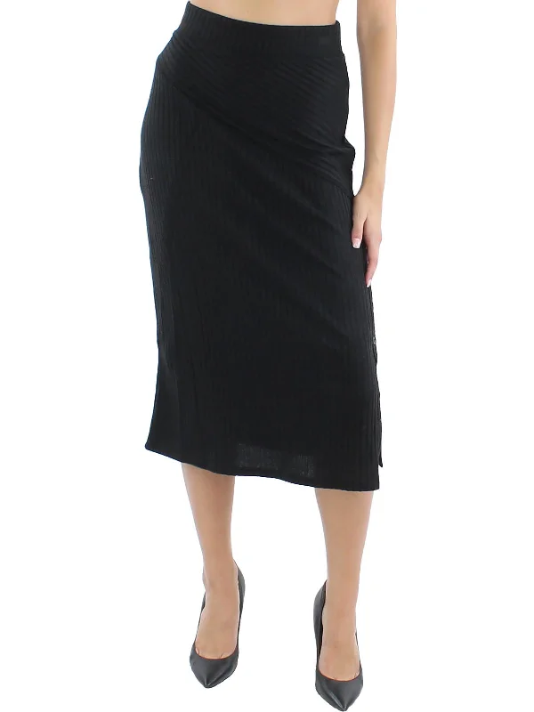 slim modern skirts -slim modern skirts -Womens Ribbed Pencil Midi Skirt