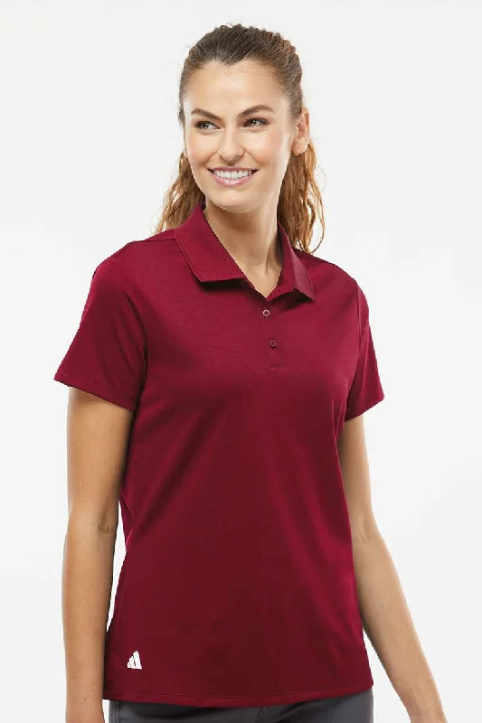 plain simple blouses & shirts -plain simple blouses & shirts -Adidas Womens UV Protection Short Sleeve Polo Shirt - Collegiate Burgundy