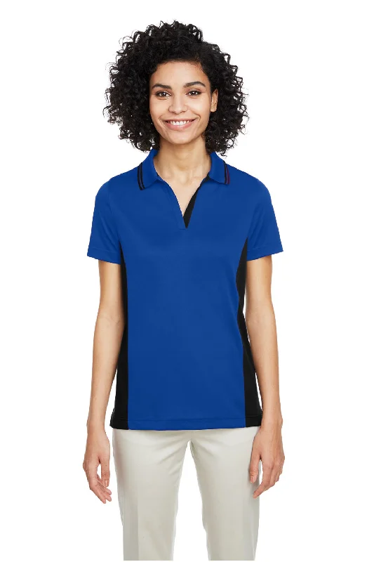 Saturday relaxed blouses & shirts -Saturday relaxed blouses & shirts -Harriton Womens Flash Performance Moisture Wicking Colorblock Short Sleeve Polo Shirt - True Royal Blue/Black