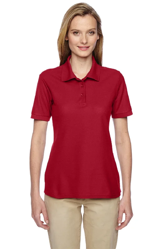 flared hem blouses & shirts -flared hem blouses & shirts -Jerzees Womens Easy Care Moisture Wicking Short Sleeve Polo Shirt - True Red - Closeout