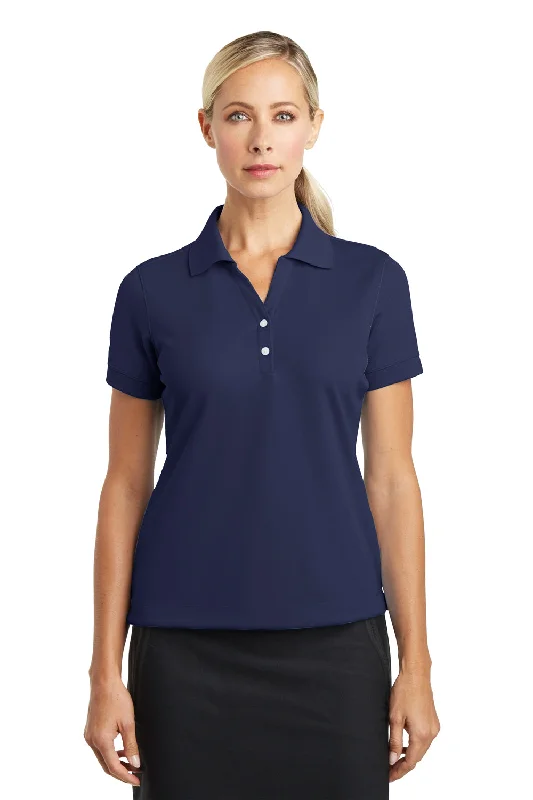 high collar blouses & shirts -high collar blouses & shirts -Nike Womens Classic Dri-Fit Moisture Wicking Short Sleeve Polo Shirt - Midnight Navy Blue