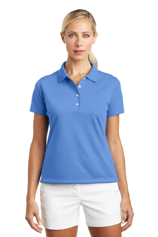 textured knit blouses & shirts -textured knit blouses & shirts -Nike Womens Tech Basic Dri-Fit Moisture Wicking Short Sleeve Polo Shirt - University Blue