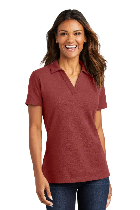 work versatile blouses & shirts -work versatile blouses & shirts -Port Authority Womens C-FREE Pique Short Sleeve Polo Shirt - Garnet Red