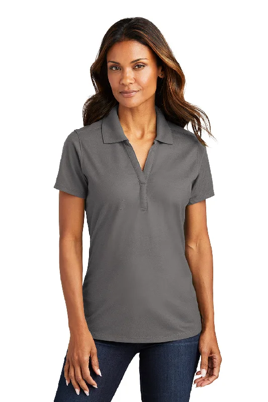 vintage iconic blouses & shirts -vintage iconic blouses & shirts -Port Authority Womens EZPerformance Moisture Wicking Short Sleeve Polo Shirt - Sterling Grey