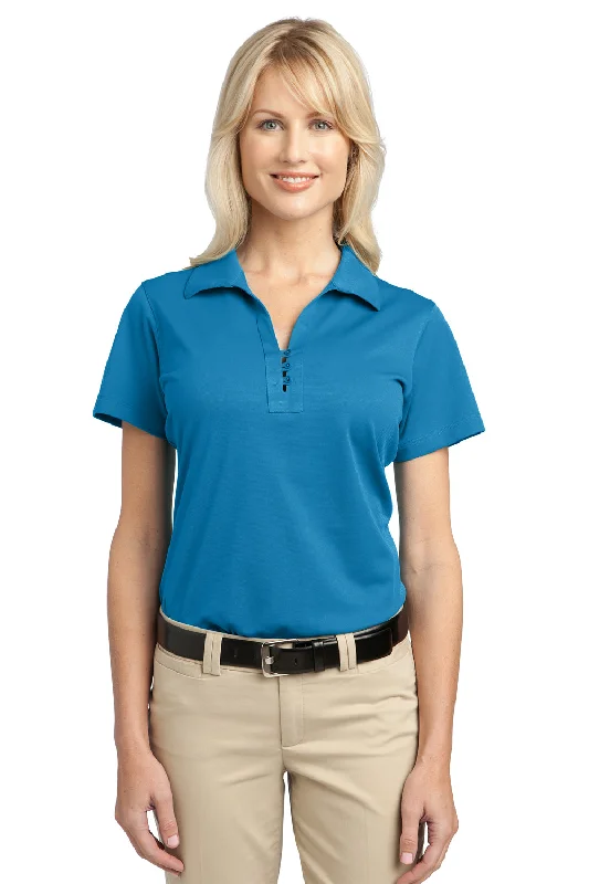 chic solid blouses & shirts -chic solid blouses & shirts -Port Authority Womens Tech Moisture Wicking Short Sleeve Polo Shirt - Vivid Blue - Closeout