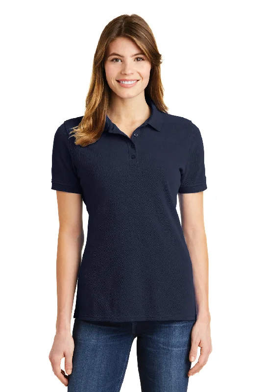 silky jersey blouses & shirts -silky jersey blouses & shirts -Port & Company Womens Stain Resistant Short Sleeve Polo Shirt - Deep Navy Blue - Closeout