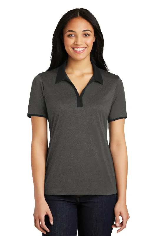 work versatile blouses & shirts -work versatile blouses & shirts -Sport-Tek Womens Heather Contender Moisture Wicking Short Sleeve Polo Shirt - Heather Graphite Grey/Black - Closeout