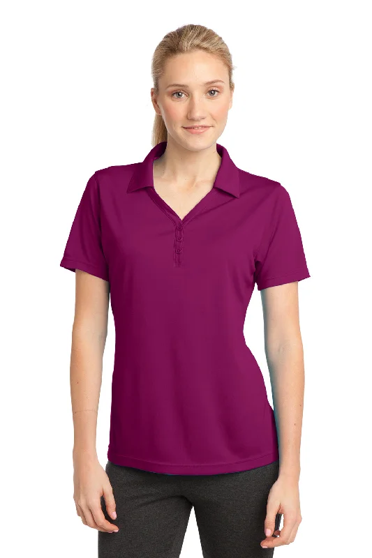 mock chic blouses & shirts -mock chic blouses & shirts -Sport-Tek Womens Micro-Mesh Moisture Wicking Short Sleeve Polo Shirt - Pink Rush - Closeout