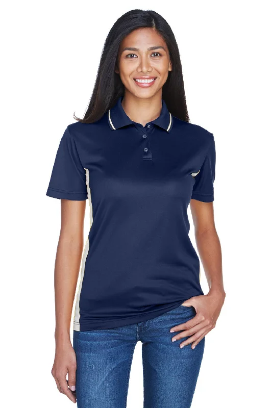 easy lounge blouses & shirts -easy lounge blouses & shirts -UltraClub Womens Cool & Dry Moisture Wicking Short Sleeve Polo Shirt - Navy Blue/White