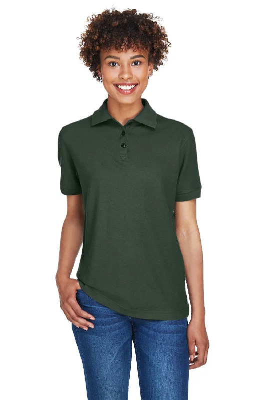 lined plush blouses & shirts -lined plush blouses & shirts -UltraClub Womens Whisper Short Sleeve Polo Shirt - Forest Green - Closeout