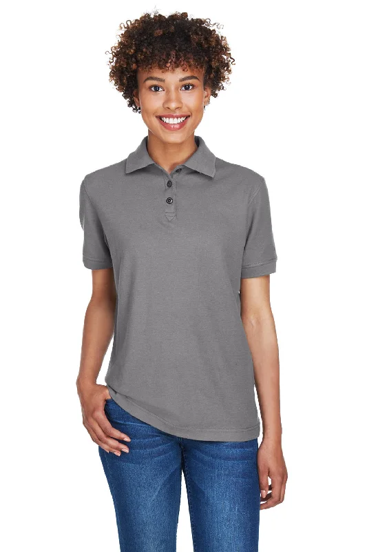 Saturday relaxed blouses & shirts -Saturday relaxed blouses & shirts -UltraClub Womens Whisper Short Sleeve Polo Shirt - Graphite Grey - Closeout