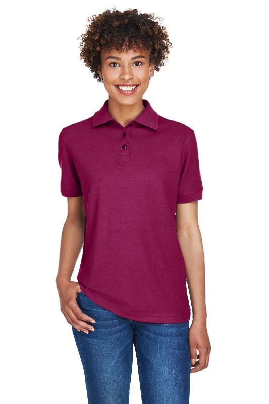 fitted neat blouses & shirts -fitted neat blouses & shirts -UltraClub Womens Whisper Short Sleeve Polo Shirt - Wine