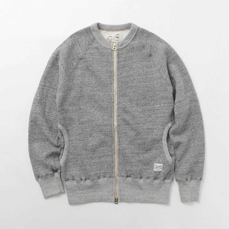 velvety knit alpaca cardigans -KEPANI / Crew Neck Full Zip Sweat Jacket