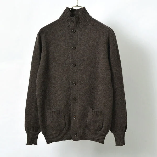 thin mohair cardigans -WILLIAM LOCKIE / Lambs Wool Turtleneck Cardigan