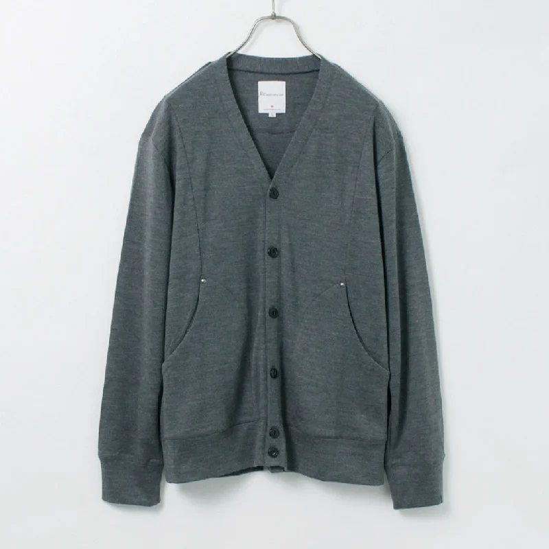 fuzzy mohair cardigans -RE MADE IN TOKYO JAPAN / Dress Wool Knit Round Cut Cardigan