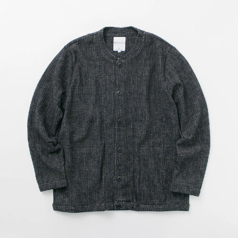 short mohair cardigans -RE MADE IN TOKYO JAPAN / Glen Check Fleece Cardigan