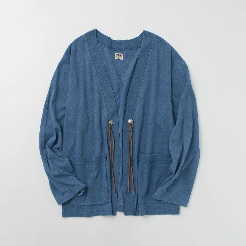 woven alpaca cardigans -BARNS / Relaxed Fit Indigo Cardigan