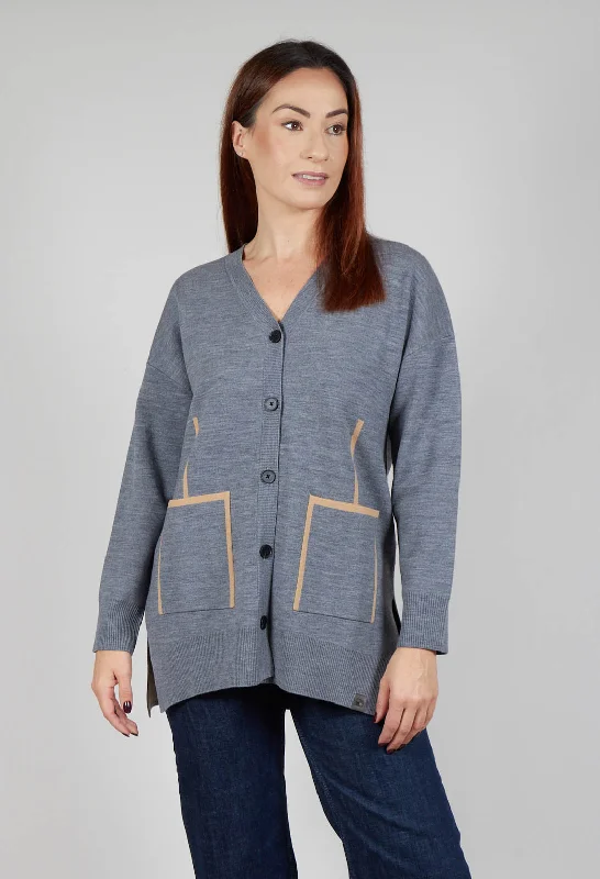 maxi plaid cardigans -Active Cardigan in Grey