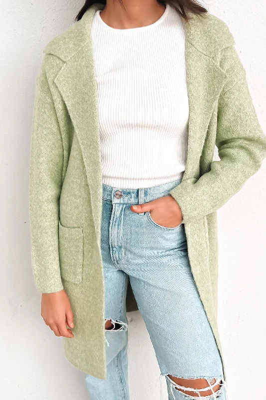 waterfall hooded cardigans -Aspen Coatigan Green