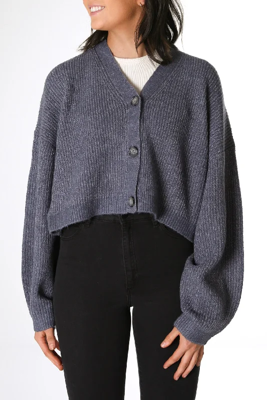 merino striped cardigans -Ava Cropped Cardi Blue