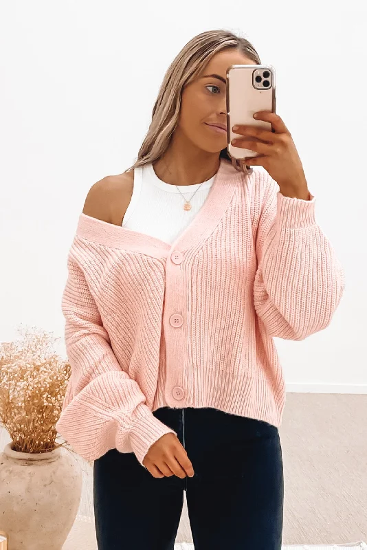 blended striped cardigans -Henry Cardigan Pink Salt