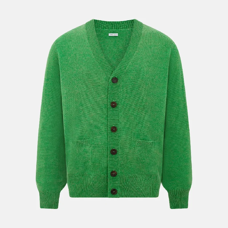 retro wool cardigans -Lime Green Cashmere Cardigan