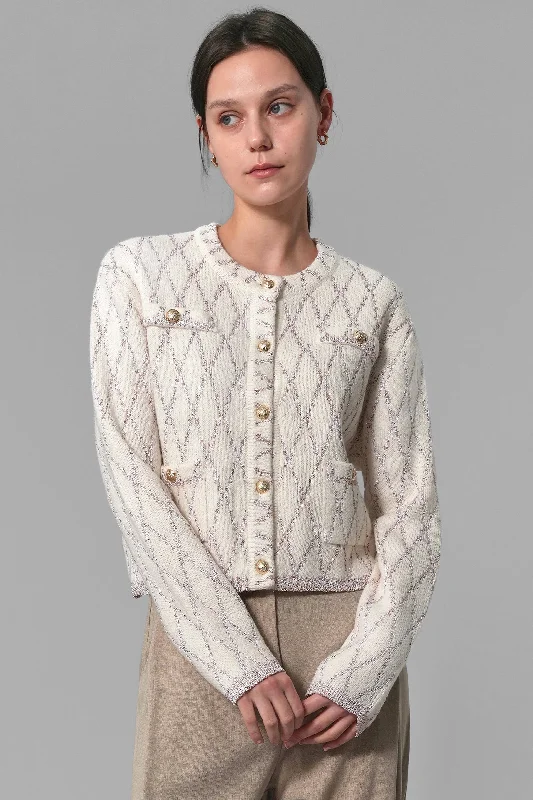 midi wool cardigans -Maria Mohair Tweed Cardigan