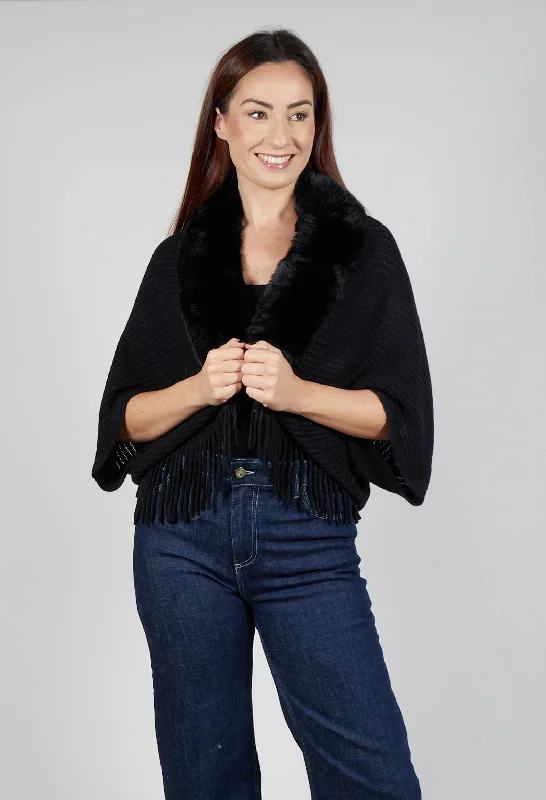 velvety knit ribbed cardigans -Nelly Cardigan in Noir