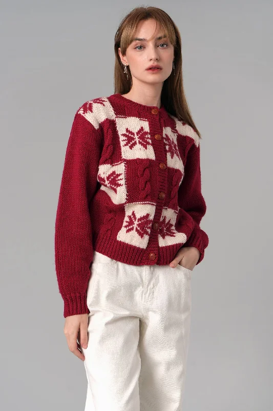 tie-waist cashmere cardigans -Snowflake Wool Cardigan