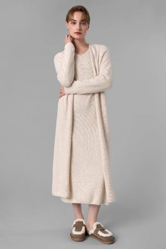 woven cashmere cardigans -Tiana Knitted Long Cardigan