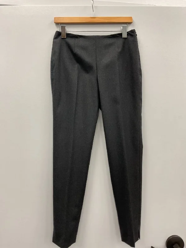 light jersey shorts -light jersey pants -Charcoal Flat Front Side Zip Wool Pant