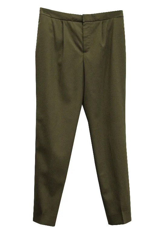 daily chill shorts -daily chill pants -Chloé Tapered Pants in Khaki Green Wool