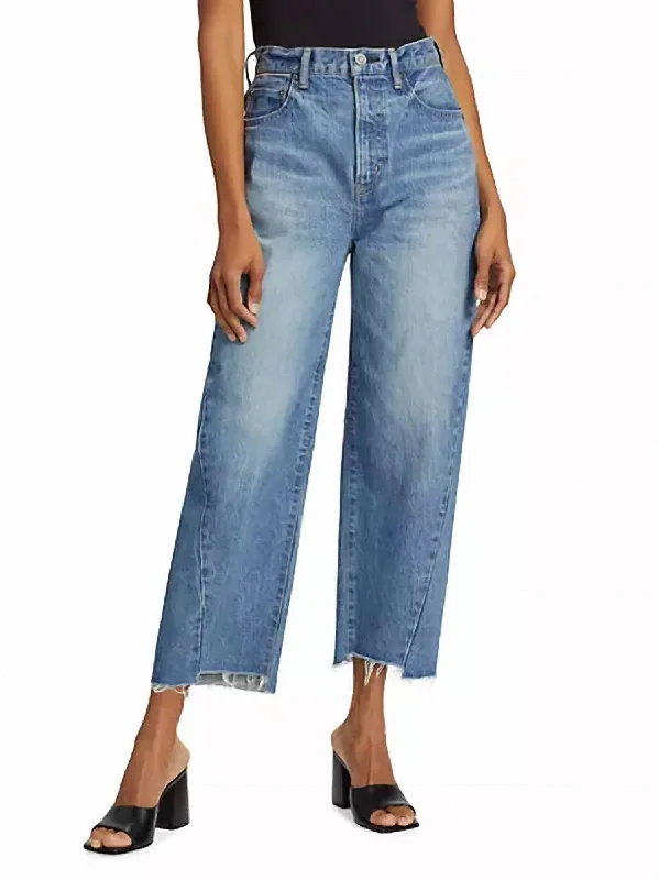 cut sharp shorts -cut sharp pants -Cloverhill High-Rise Wide-Leg Crop Jeans In Light Blue