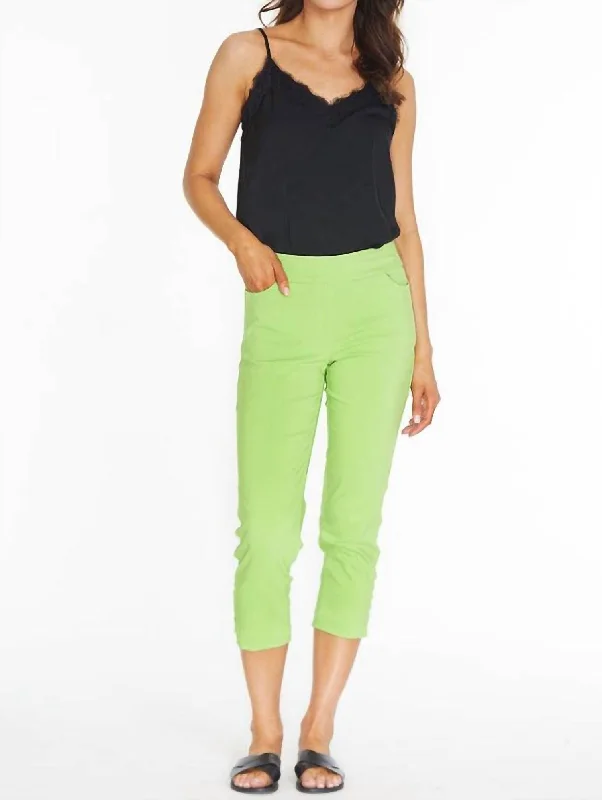 summer cool shorts -summer cool pants -Crop Pant In Lime