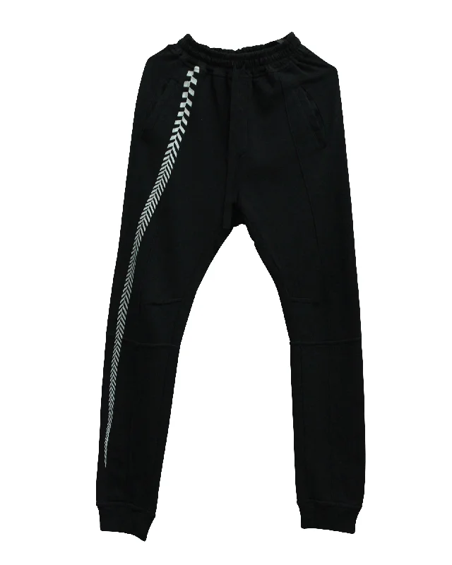 light travel shorts -light travel pants -Haider Ackermann Embroidered Lounge Pants in Black Cotton