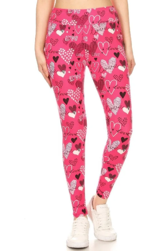 gym fast shorts -gym fast pants -Heart Prints Printed, High Waisted Leggings