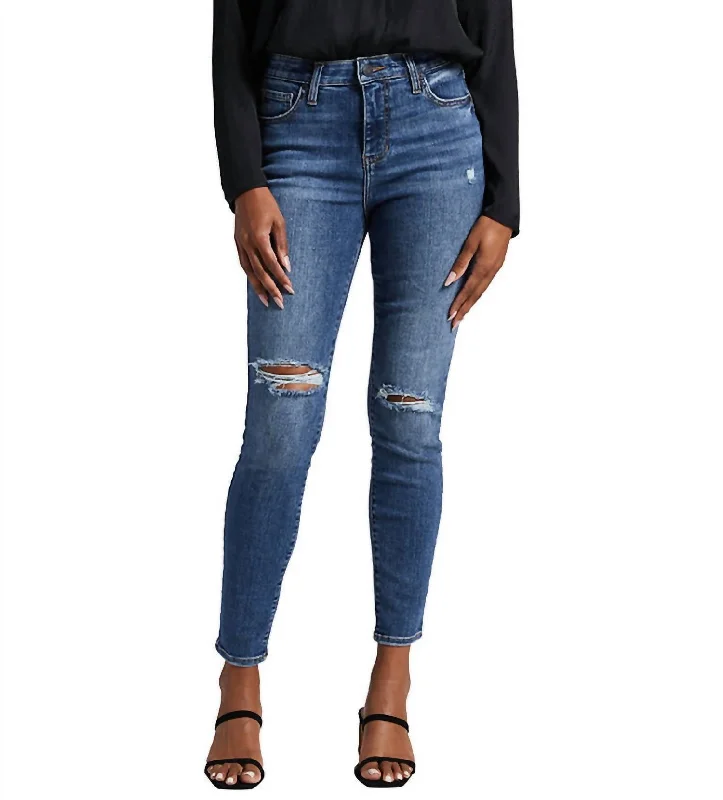 hem flared shorts -hem flared pants -High Rise Viola Skinny Jean In Byzantine Blue