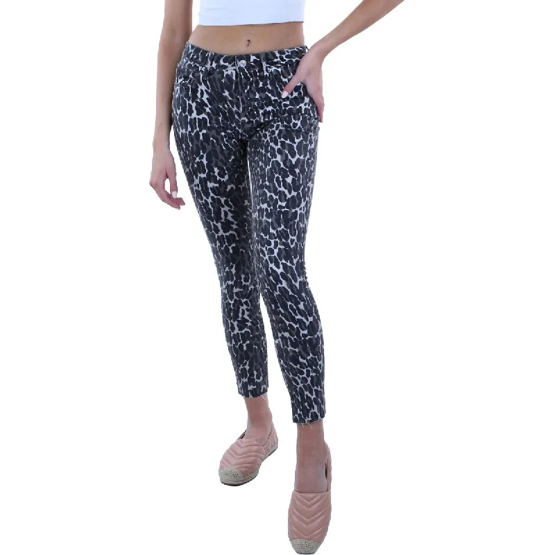 breezy blend shorts -breezy blend pants -Jackie Womens Animal Print Skinny High-Waist Jeans