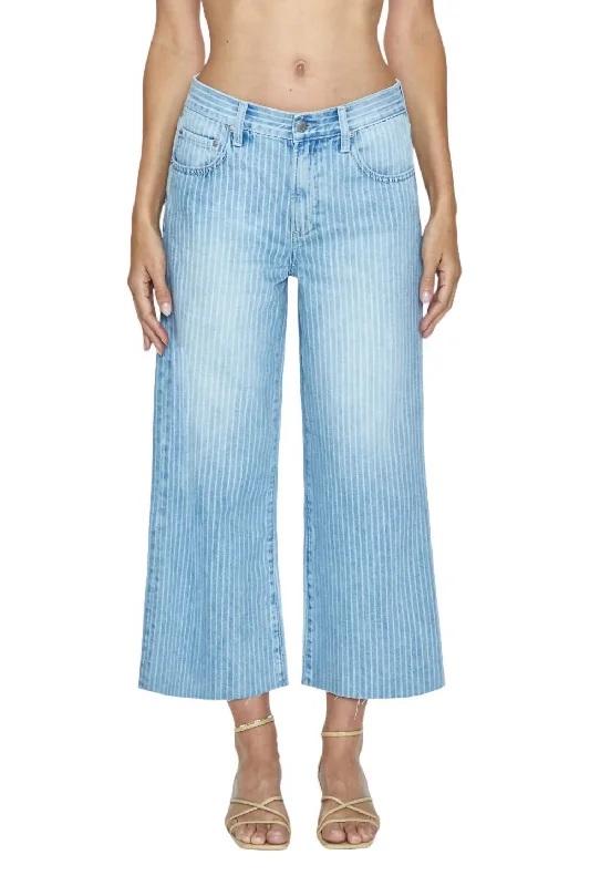 chic solid shorts -chic solid pants -Jadyn Low Slung Jean In Canopy Stripe