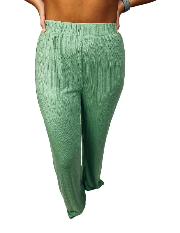 bright gym shorts -bright gym pants -Light On Your Feet Pant In Sage Green